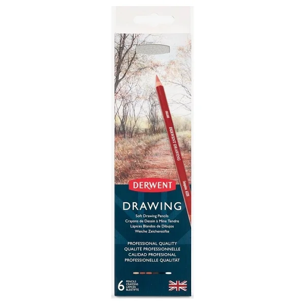 Derwent Drawing Metal Kutu 6'lı Yağlı Eskiz Kalem Seti - Görsel 2