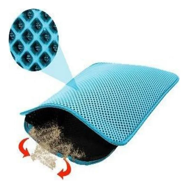 Tineke 60x42 Cm Elekli Kedi Tuvaleti Önü Paspası - Turkuaz - Görsel 4
