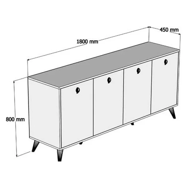 Mezza 1614 Elıte 180 Cm Modern Konsol Beyaz - Görsel 5