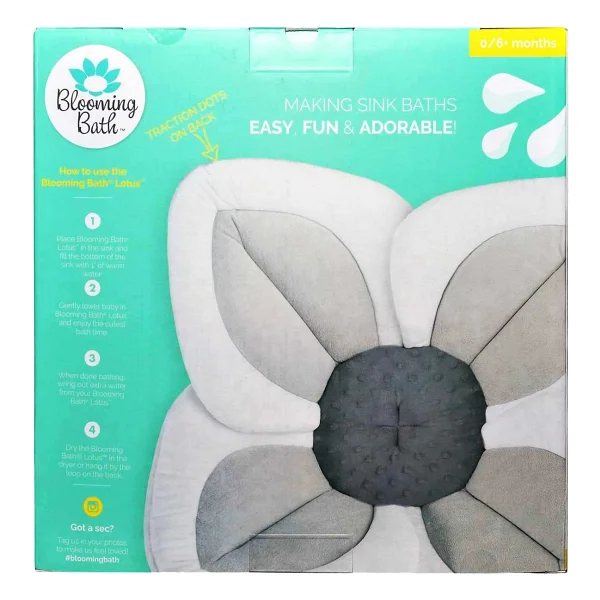 Blooming Bath Lotus Bebek Banyo Matı Beyaz/Açık Gri/Koyu Gri - Görsel 3