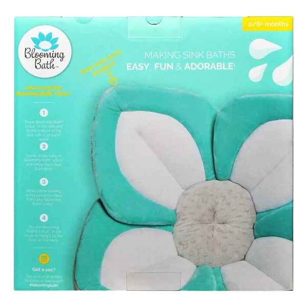 Blooming Bath Lotus Bebek Banyo Matı Denizköpüğü/Beyaz/Gri - Görsel 6