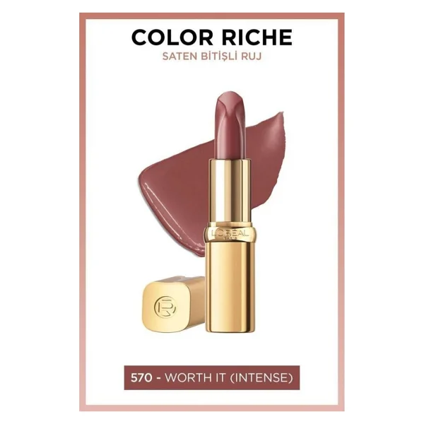 L'oreal Paris Color Riche Saten Bitişli 570 Worth It Intense Stick Ruj - Görsel 2