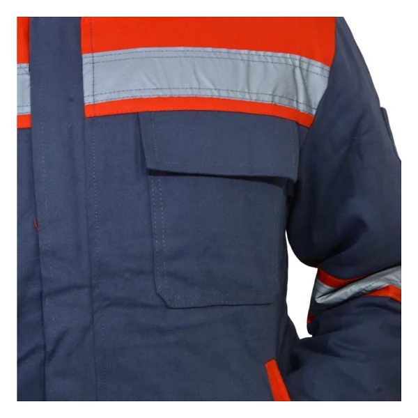Ssm Sesam Grup 0638 7x7 Gabardin Kapitoneli Iş Montu - Gri - Kırmızı - Görsel 8