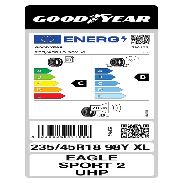 Goodyear Eagle Sport 2 Uhp 235/45 R18 98y XL Yaz Lastiği - Görsel 2