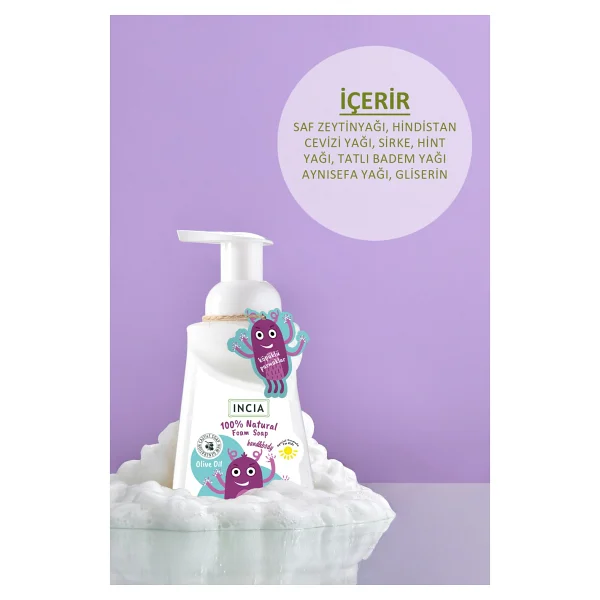 Incia Zeytinyağlı Çocuklar İçin Köpük Sabun 200 Ml - Görsel 8