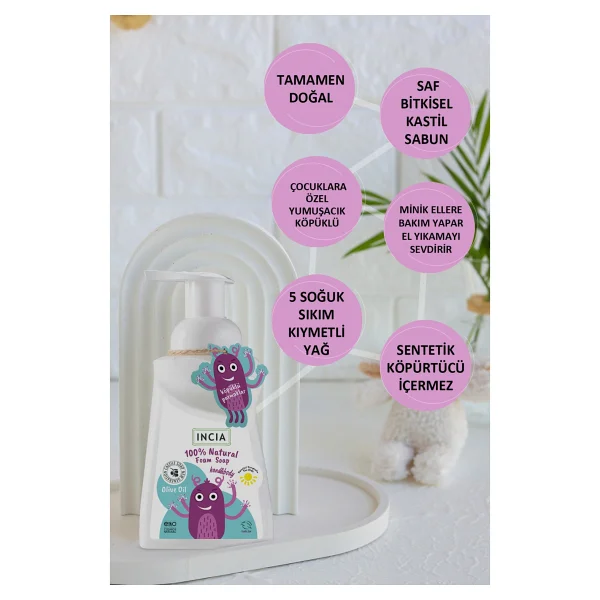Incia Zeytinyağlı Çocuklar İçin Köpük Sabun 200 Ml - Görsel 9