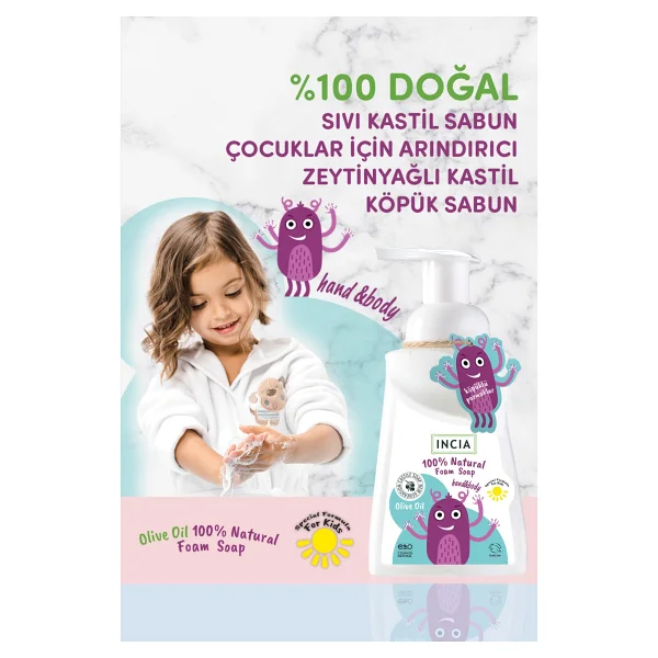 Incia Zeytinyağlı Çocuklar İçin Köpük Sabun 200 Ml - Görsel 10