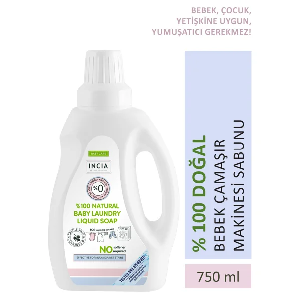 Incia Doğal Bebek Çamaşır Makinesi Sabunu 750 Ml - Görsel 9
