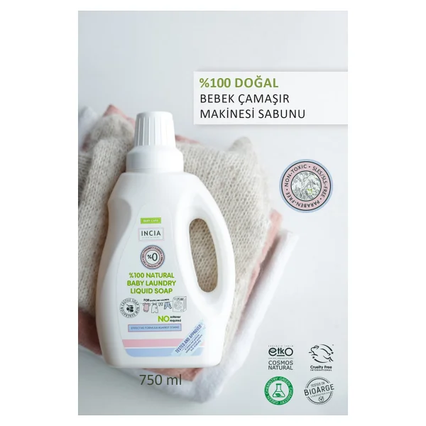Incia Doğal Bebek Çamaşır Makinesi Sabunu 750 Ml - Görsel 3