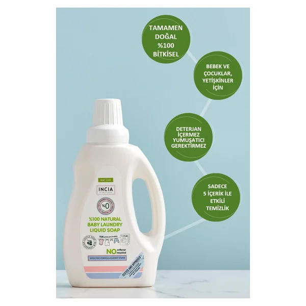 Incia Doğal Bebek Çamaşır Makinesi Sabunu 750 Ml - Görsel 6