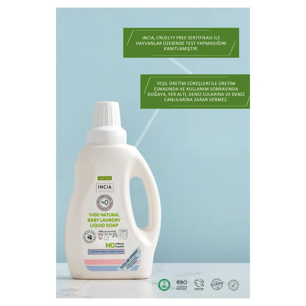 Incia Doğal Bebek Çamaşır Makinesi Sabunu 750 Ml - Görsel 8