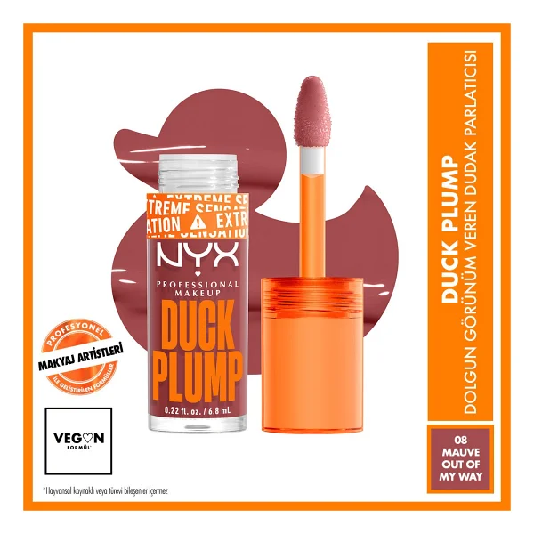 Nyx Duck Plump Dolgunlaştırıcı Dudak Parlatıcısı 08 Mauve Out Of My Way - Görsel 6