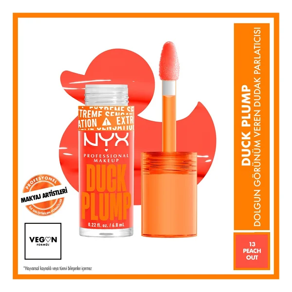 Nyx Duck Plump Dolgunlaştırıcı Dudak Parlatıcısı 13 Peach Out - Görsel 6