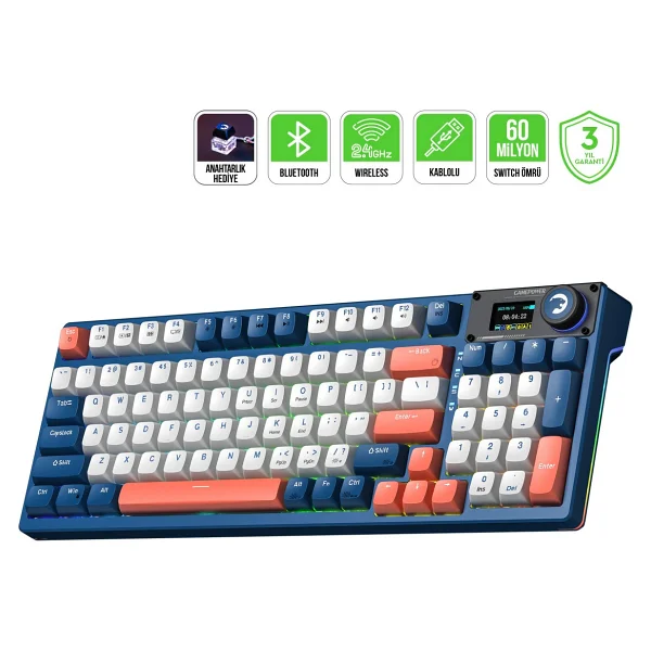 Gamepower Gasket Elite RGB Red Switch Kablolu/Kablosuz Mekanik Oyuncu Klavyesi - Görsel 9