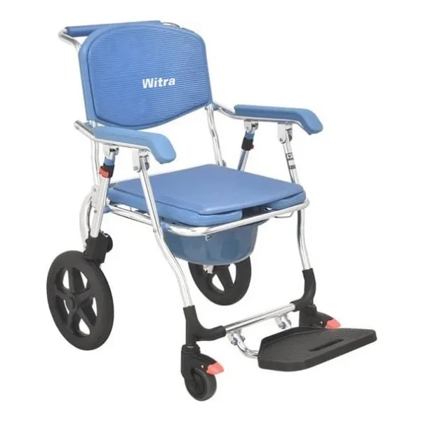 Witra Banyo Ve Tuvalet Özellikli Tekerlekli Sandalye - Mavi - 100 Cm - Görsel 4