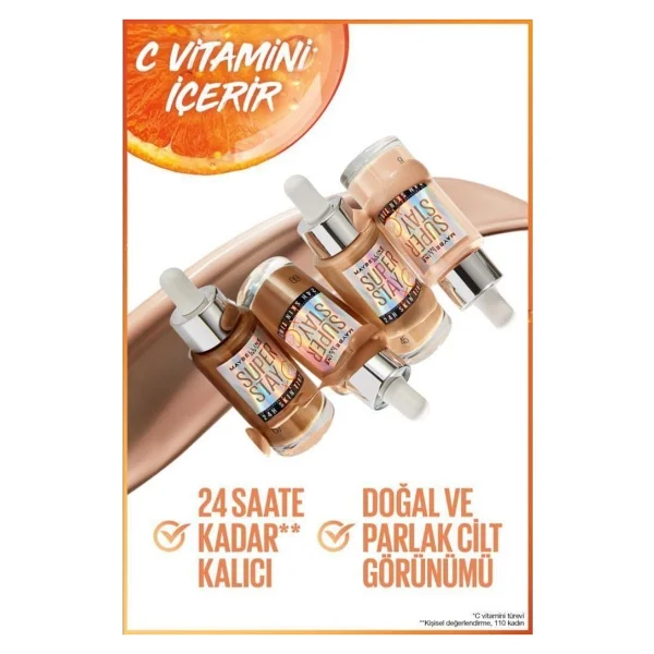 Maybelline New York Super Stay Skin Tint C Vitaminli 5.5 30 Ml Serum Fondöten - Görsel 3