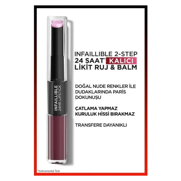 L'oreal Paris Infaillible 2-Step 24 Saat Kalıcı Likit Ruj - Görsel 2