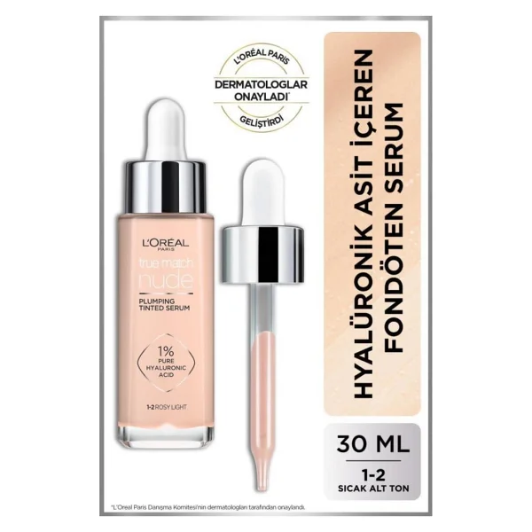 L'oreal Paris True Match Nude 1-2 Rosy Light 30 Ml Serum Fondöten - Görsel 7