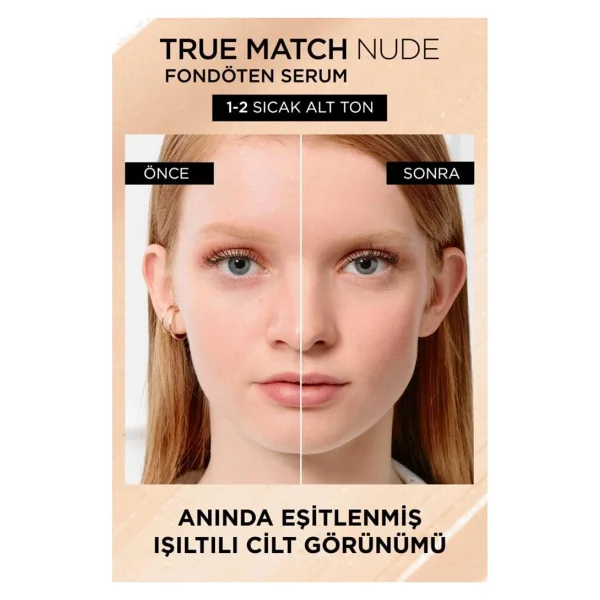 L'oreal Paris True Match Nude 1-2 Rosy Light 30 Ml Serum Fondöten - Görsel 9