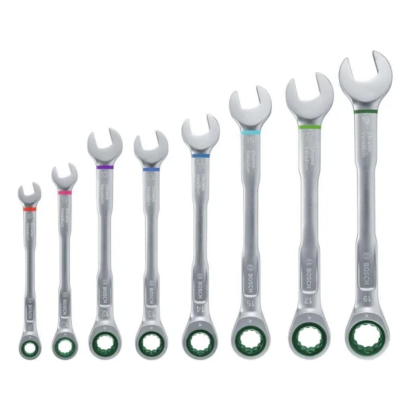 Bosch Cırcırlı Kombine Anahtar Seti 8 Parça 1/4 İnç Krom Vanadyum Malzeme ile Profesyonel Kalite - Görsel 3