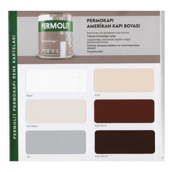 Permolit Beyaz Sentetik Amerikan Panel Kapı Boyası 0.75 Lt. - Görsel 3