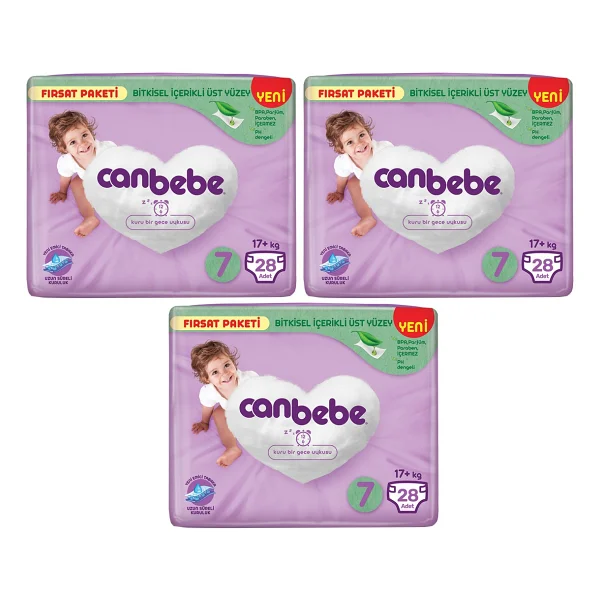 Canbebe 7 Numara Xx Large 28'li 3 Adet Bebek Bezi - Görsel 2