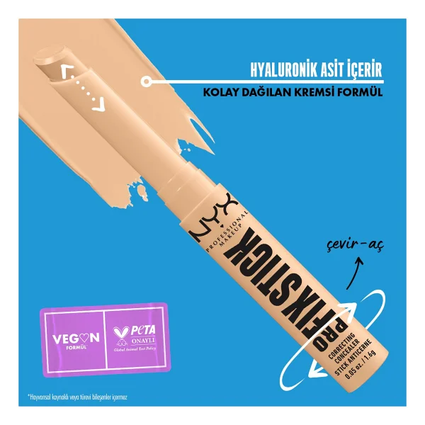 Nyx Professional Makeup Pro Fix Stick Kapatıcı 06 Natural Kremsi Yapı İle Kolay Uygulama - Görsel 4