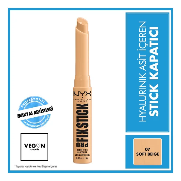 Nyx Professional Makeup Pro Fix Stick Kapatıcı 07 Soft Beige Kremsi Yapı İle Kolay Uygulama - Görsel 7