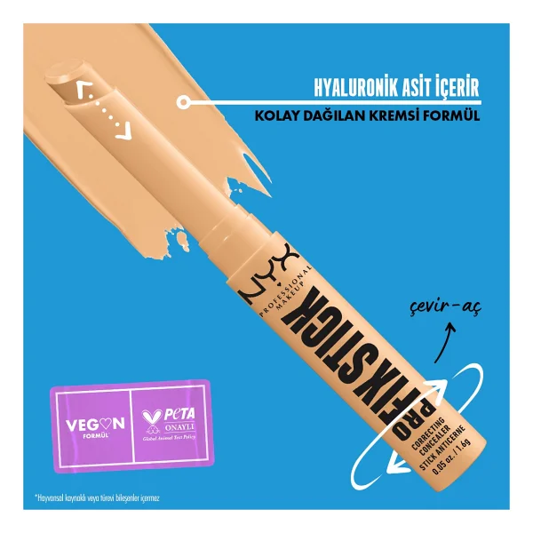 Nyx Professional Makeup Pro Fix Stick Kapatıcı 07 Soft Beige Kremsi Yapı İle Kolay Uygulama - Görsel 4