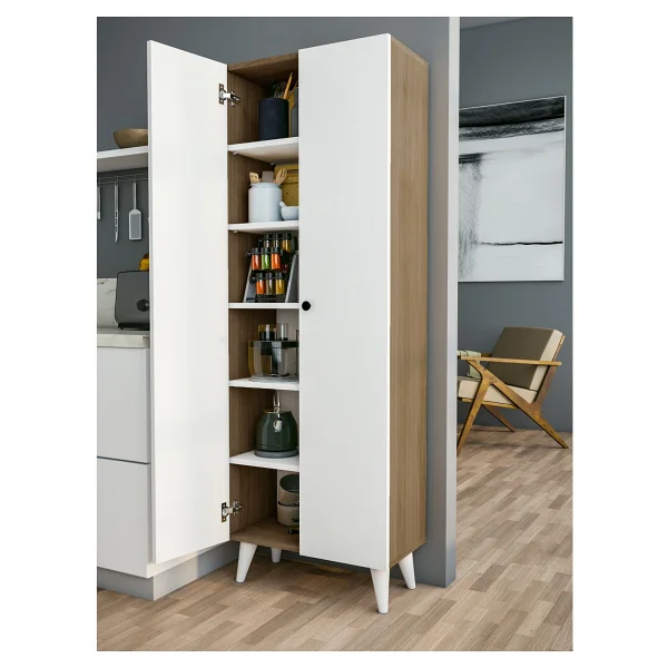 Montenero Cordoba Çok Amaçlı Dolap 2 Kapaklı 6 Raflı Sığ Derinlik Banyo Hol 60x170 Cm - Görsel 9