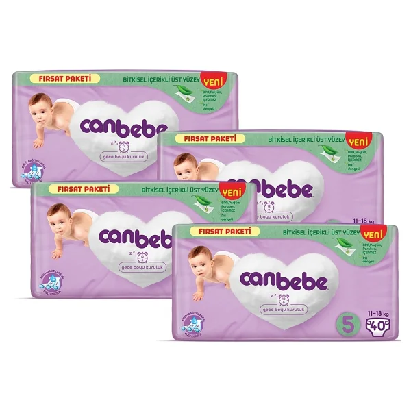Canbebe 5 Numara Junior 40'lı 4 Adet Bebek Bezi - Görsel 2