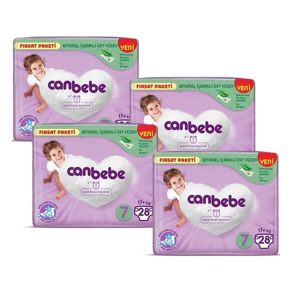 Canbebe 7 Numara Xx Large 28'li 4 Adet Bebek Bezi - Görsel 2