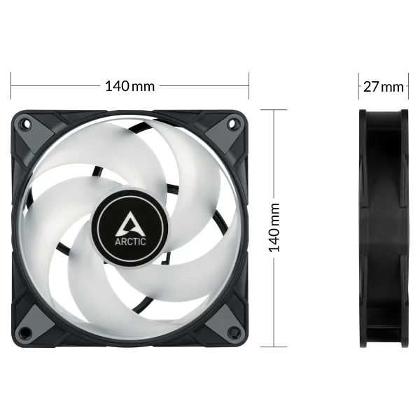 Arctic P14 Pwm Pst Argb Acfan00239a Siyah 14 Cm Kasa Fanı - Görsel 3