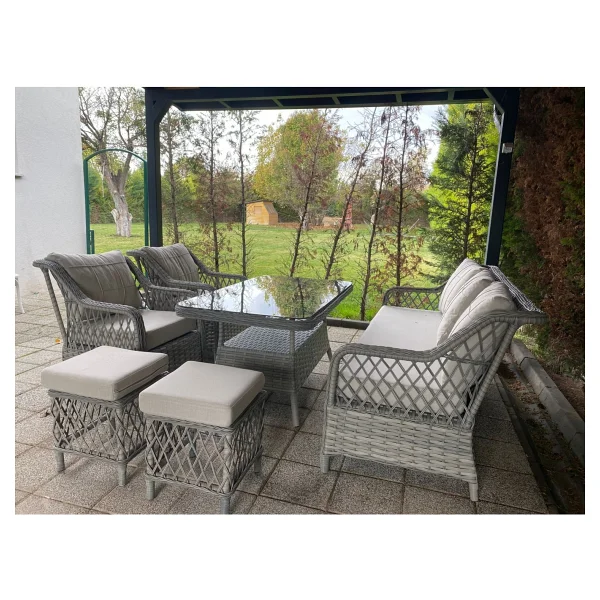 Tu Tienda Petra 3+1+1+Masa Puflu Rattan Bahçe & Balkon Takımı - Görsel 3