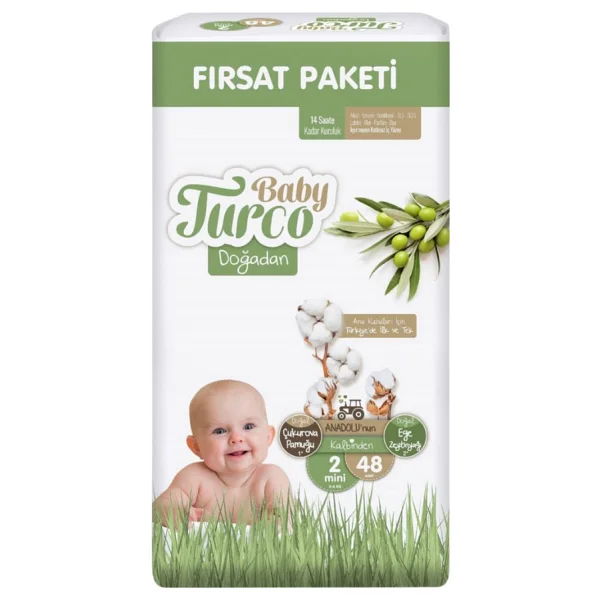 Baby Turco Doğadan 2 Numara Mini 48'li Bebek Bezi - Görsel 2