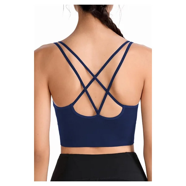 Ghassy Co. Kadın Cross Back Yoga Egzersiz Fitness Spor Sütyeni Crs003 Lacivert XS - Görsel 6