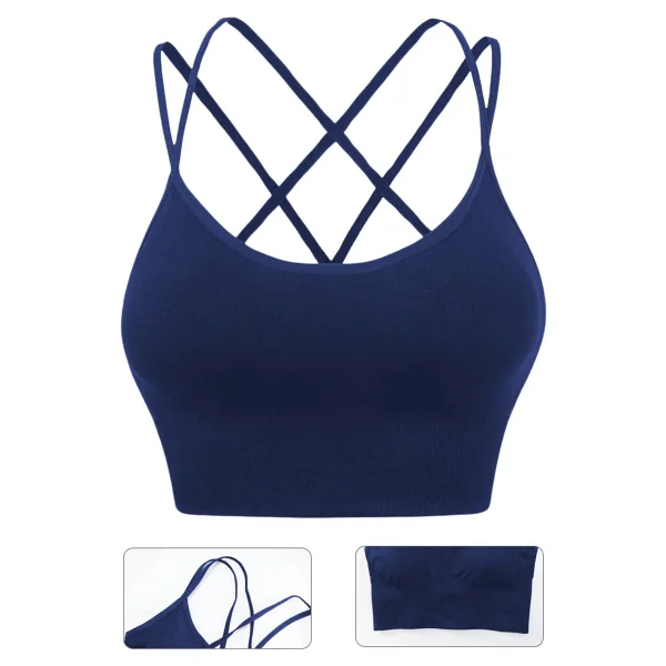 Ghassy Co. Kadın Cross Back Yoga Egzersiz Fitness Spor Sütyeni Crs003 Lacivert XS - Görsel 3