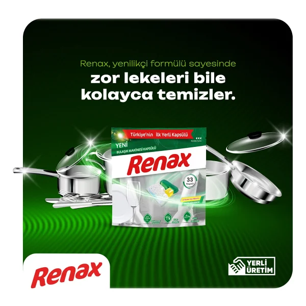 Renax Hepsi Bir Arada Bulaşık Makinesi Kapsülü 44 Yıkama - Yağ Çözücü, Kireç Önleyici Ve Parlaklık Sağlayan - Görsel 5