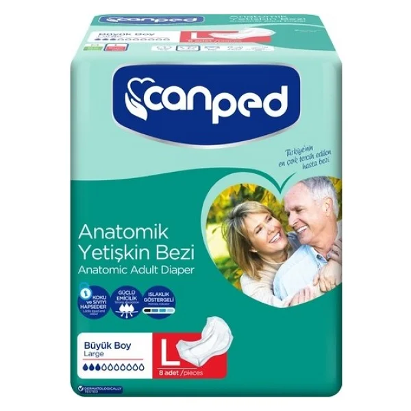 Canped Anatomik Büyük Boy L 8'li Hasta Bezi - Görsel 2