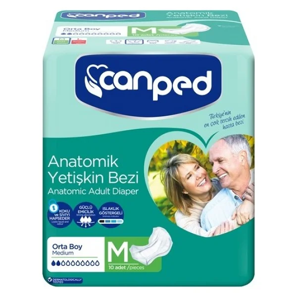 Canped Anatomik Orta Boy M 10'lu Hasta Bezi - Görsel 3
