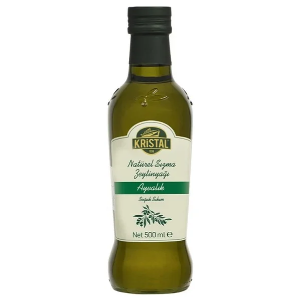 Kristal Meraklısına Özel Ayvalık Sızması Cam Şişe 500 Ml Zeytinyağı - Görsel 2