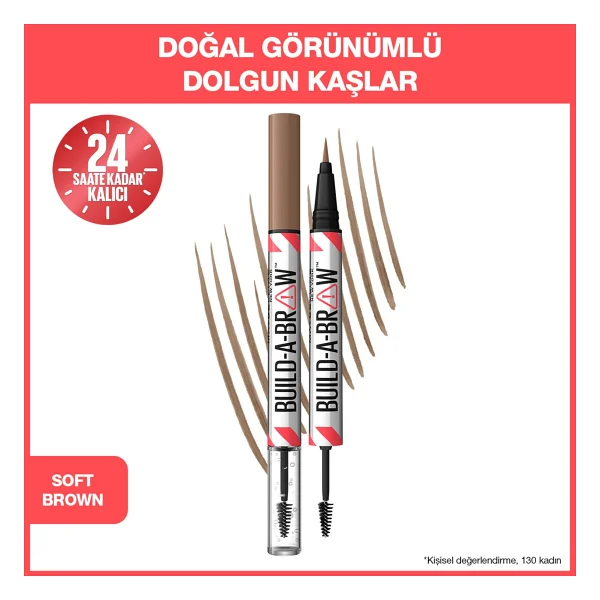 Maybelline New York Build A Brow 2 İn 1 Soft Brown Kaş Kalemi Ve Jeli - Görsel 8