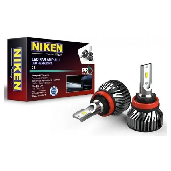 Niken H9 LED Xenon Far Aydınlatma Seti Şimşek Etkili Pro 6400lm - Görsel 5