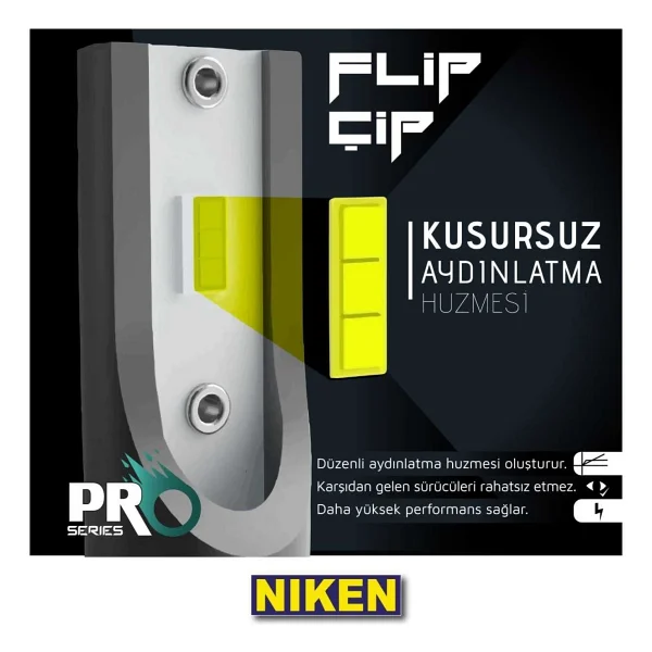 Niken H9 LED Xenon Far Aydınlatma Seti Şimşek Etkili Pro 6400lm - Görsel 3