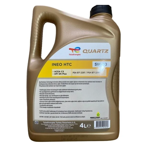 Total Quartz Ineo Htc 5w-30 4 Lt Motor Yağı - Görsel 2