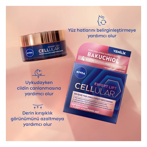 Nivea Cellular Expert Lift Gelişmiş Yaşlanma Karşıtı 50 Ml Gece Kremi - Görsel 5