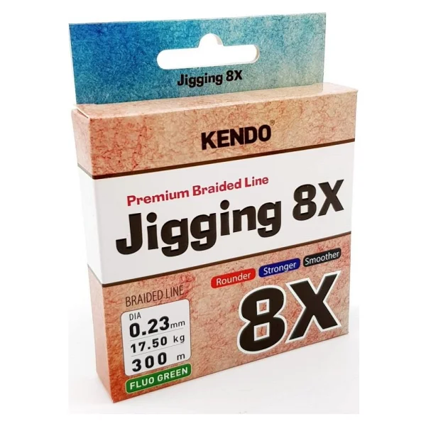 Kendo Jigging 8X Flash 300 m 0.18 mm 11.6 kg Fluo Green İp Misina - Görsel 4