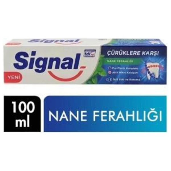Signal Çürüklere Karşı Nane Ferahlığı 100 Ml 12 Adet Florürlü Diş Macunu - Görsel 2