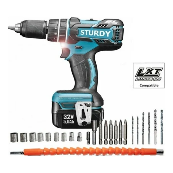 Sturdy Professionel Brushless Bakır Sargı Motor 42 Volt 5,0 Amper Çift Akülü Taşlama Makinası - Görsel 2
