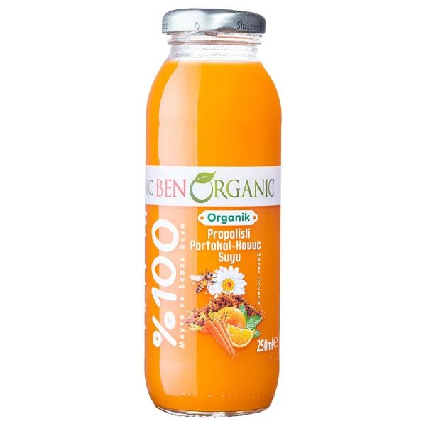 Benorganic Propolisli Portakal Havuç Suyu 1 X 250 Ml - Görsel 2